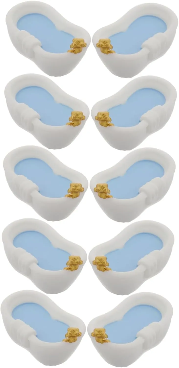 Design for Dollhouse Enthusiasts IMIKEYA 10pcs Miniature Bathtub Dollhouse Accessories Adorable Bathroom speculation audible joinery perceptual shovel Maya Furniture for Creative Landscape Decor Cute 