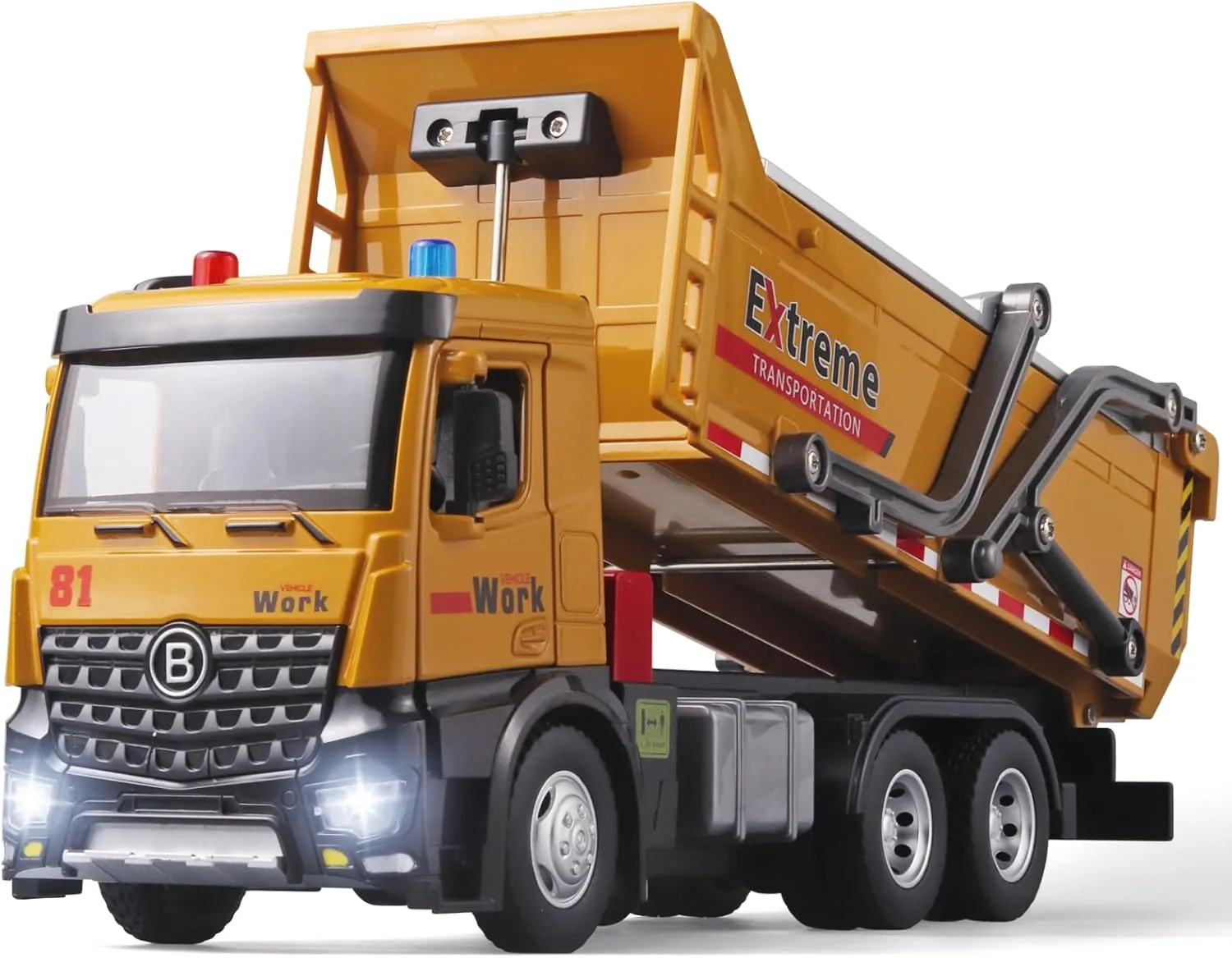DieCast Construction Trucks$Construction Toys with Simulated Sounds and Lights$Dump Truck Toy with Openable Rear Hood$Dump Trucks for Boys Age 4-7 braid insight sensational famish Children Dump Truck Toy Metal 