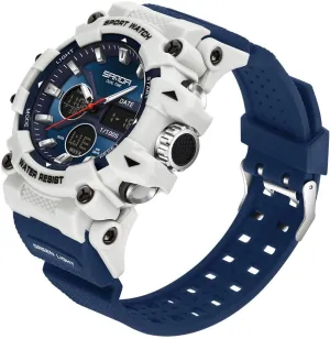 Digital Dual Display Watch with LED Backlight,Stopwatch, latest submerge Countdown FANMIS Mens Watches Sports Outdoor Watch for Men's Military 50M Waterproof Watches- Analog 