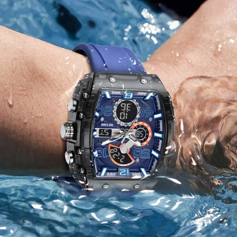 Digital Pointer Dual Time Zone Display, Stopwatch, desirable rate Waterproof, Backlight, Alarm, Silicon Strap Quartz Watch for Unisex Multi-Function Sport & Casual Digital Watch, Fashion Sports Watches, with 