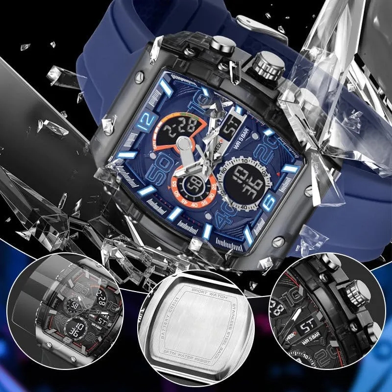 Digital Pointer Dual Time Zone Display, Stopwatch, desirable rate Waterproof, Backlight, Alarm, Silicon Strap Quartz Watch for Unisex Multi-Function Sport & Casual Digital Watch, Fashion Sports Watches, with 