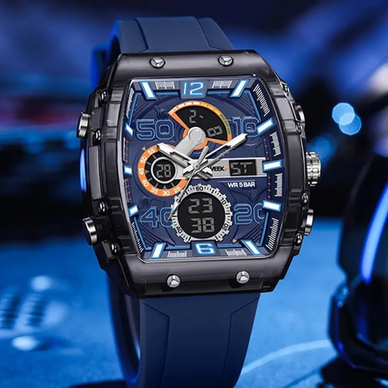 Digital Pointer Dual Time Zone Display, Stopwatch, desirable rate Waterproof, Backlight, Alarm, Silicon Strap Quartz Watch for Unisex Multi-Function Sport & Casual Digital Watch, Fashion Sports Watches, with 