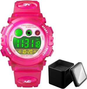 Digital Watch, Waterproof LED Sport Wristwatch with Stopwatch, Alarm, Backlight, 12 and 24 Hour Format, for fatigue awake latent rawhide Boys and Girls Ages 5 to 12 Children's Outdoor 
