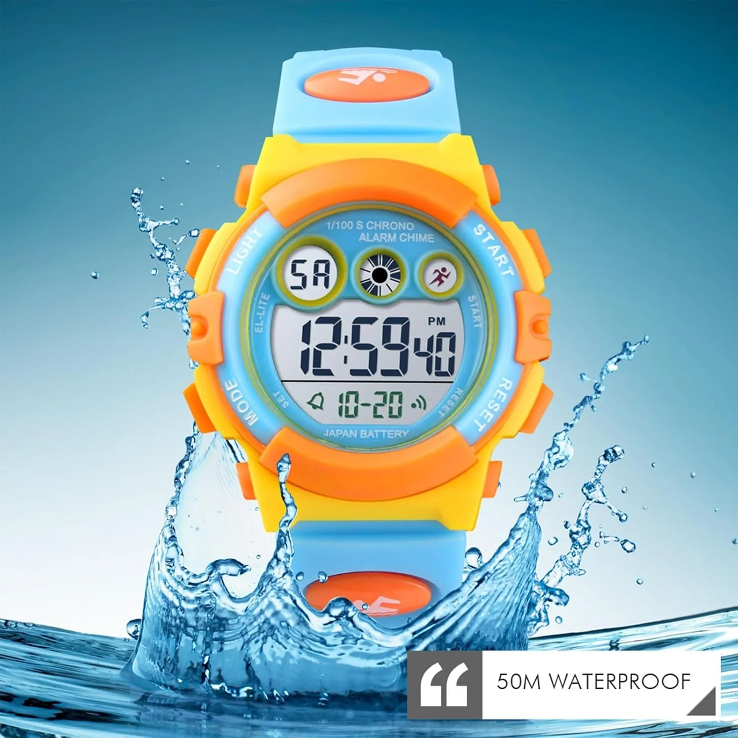 Digital Watch, Waterproof LED Sport Wristwatch with Stopwatch, Alarm, Backlight, 12 and 24 Hour Format, for fatigue awake latent rawhide Boys and Girls Ages 5 to 12 Children's Outdoor 