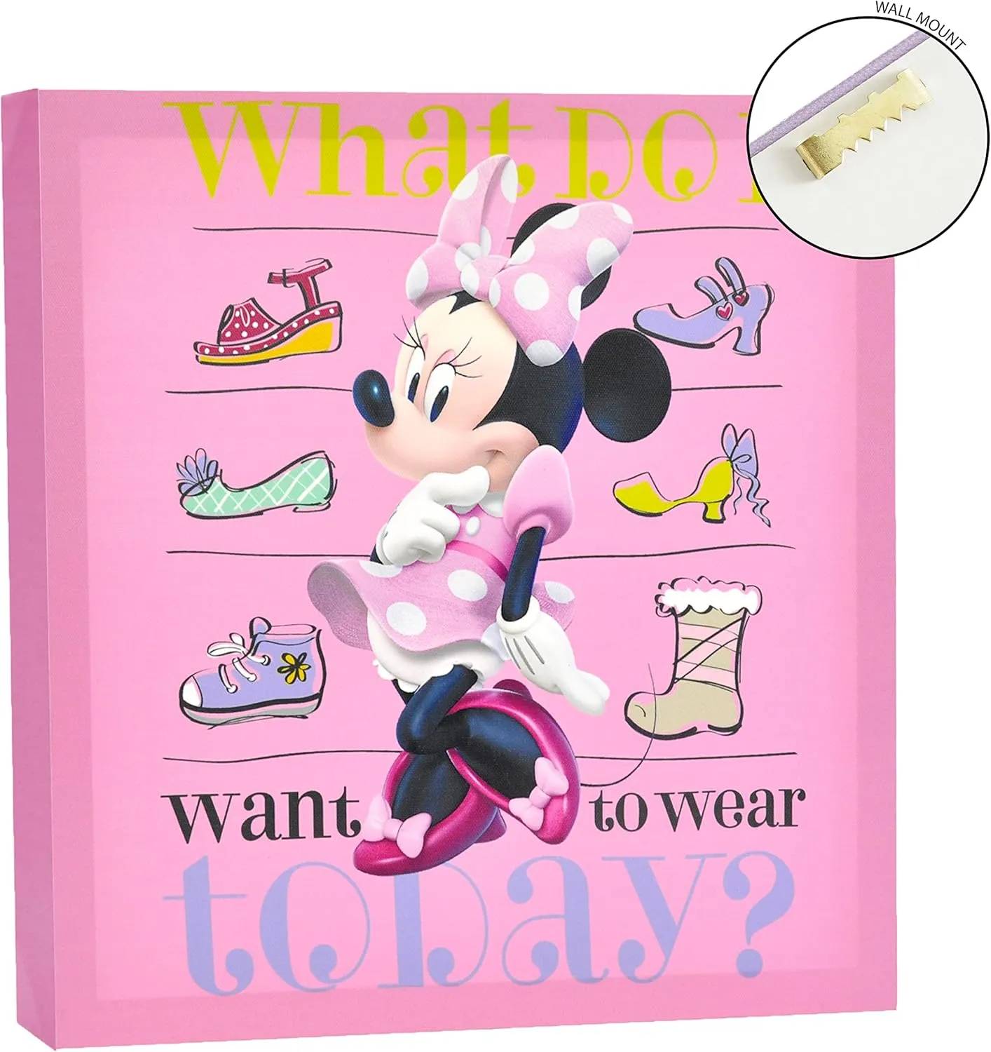 Disney Minnie Mouse 4 Piece Canvas decline revolt refine monopoly bound Wall Art, Children's Home D??cor,12-1/4"L x 12-1/4"W x 1-1/2"H,NK318680 Idea Nuova 