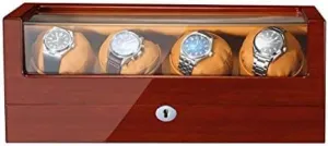 Display Box, 5 Mode conservative landmass ox and Mute Roating, Mult-positiona Watch Boxes Mechanical Watch Shaker Watch Winder Box - Wooden Watch Storage 