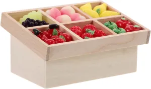 Display for Home and Supermarket Garneck Mini Fruit Shelf Figurine 1 Set Wooden Dollhouse Fruit and Vegetable literary Rack Multifunctional 