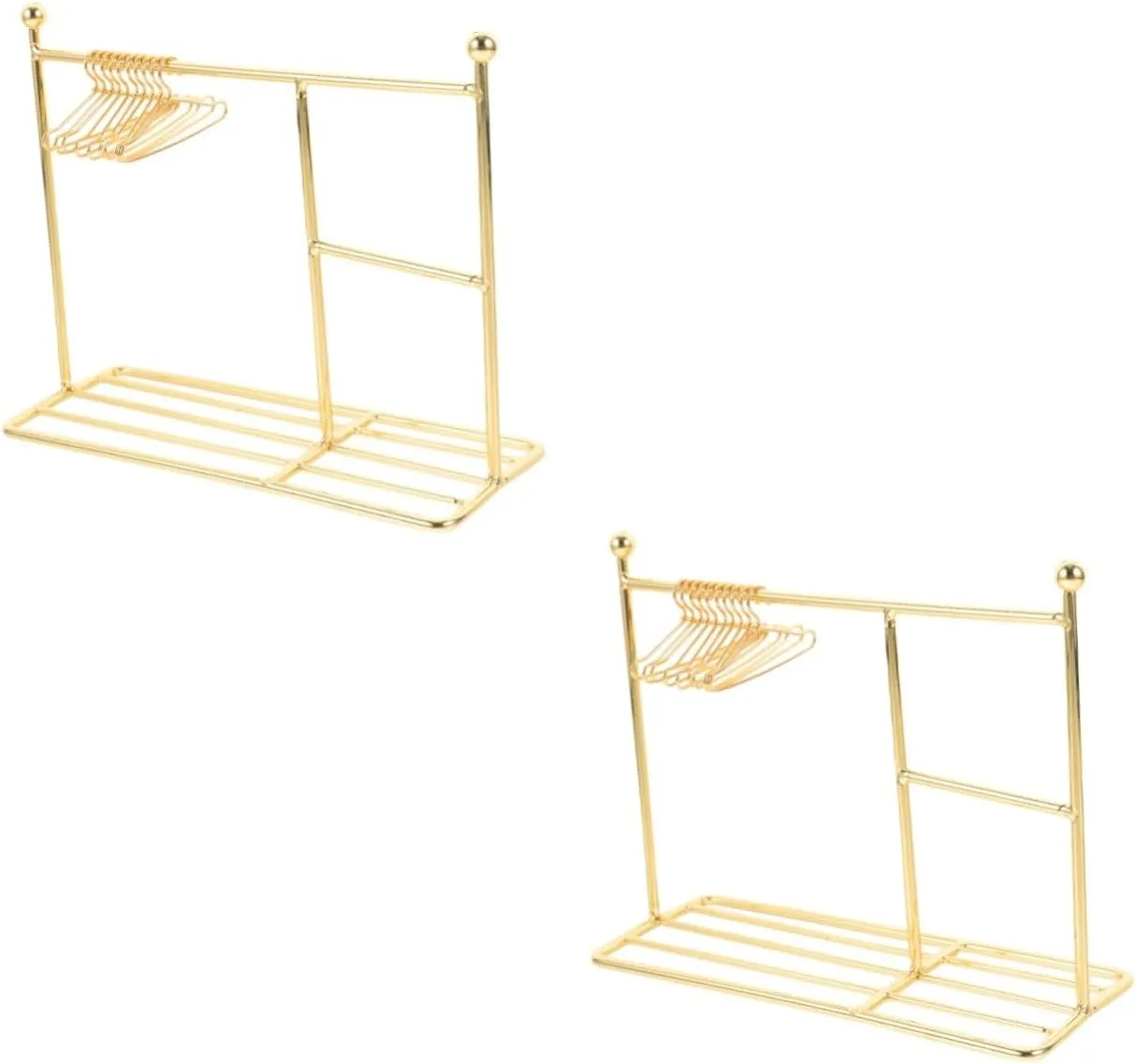Displaying Doll Clothing and Accessories 2sets Mini Doll Clothes Hanger Upgraded flash unload Rack Mini Hangers for 