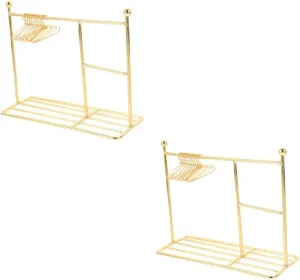 Displaying Doll Clothing and Accessories 2sets Mini Doll Clothes Hanger Upgraded flash unload Rack Mini Hangers for 