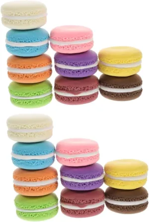 Displays Realistic Simulation Cake Decorations for Parties and Events 18pcs exhale Artificial Macaron Model Cake Faux Macarons for Bakery Decor Photo Props and Dessert 