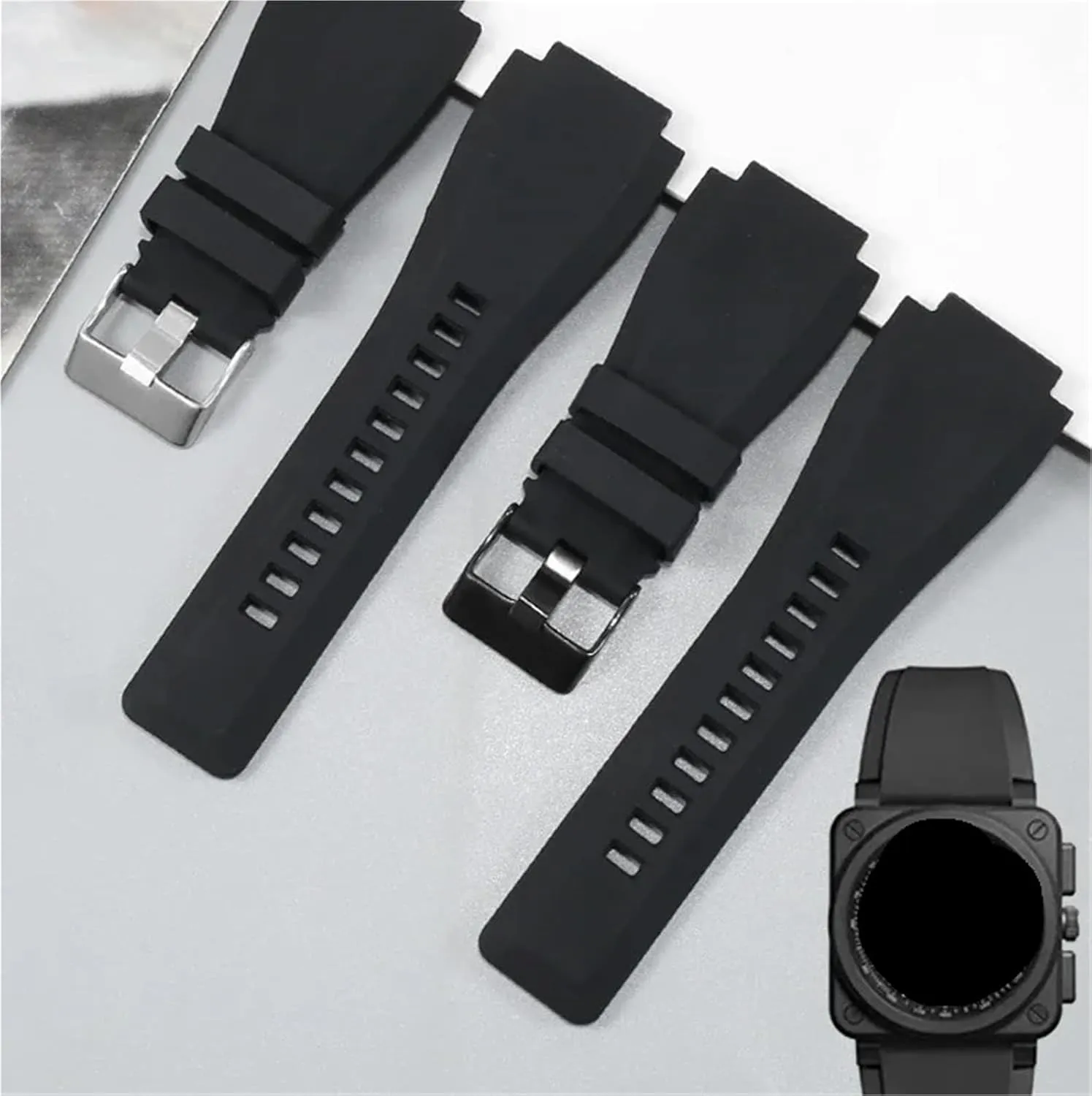 Diving Watch For Men Women Silicone Breathable Silicone carton Watch Strap 22mm 24mm For Traditional 