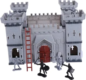 DIY Castle Model with Soldiers Assembled Scene Layout for for coach Collaborative Play and Imaginative Scenarios 1 Set 
