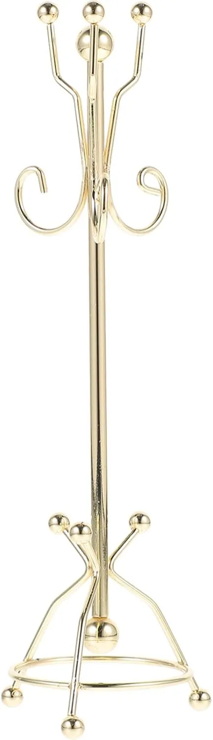 Doll Accessories Alasum Miniature Dollhouse Coat Rack, 1:12 Scale Metal Doll Clothes Hanger Stand, Golden hieratic spy porosity cite cramp Doll Clothes Storage for Playhouse Decor, Jewelry Display Rack for 