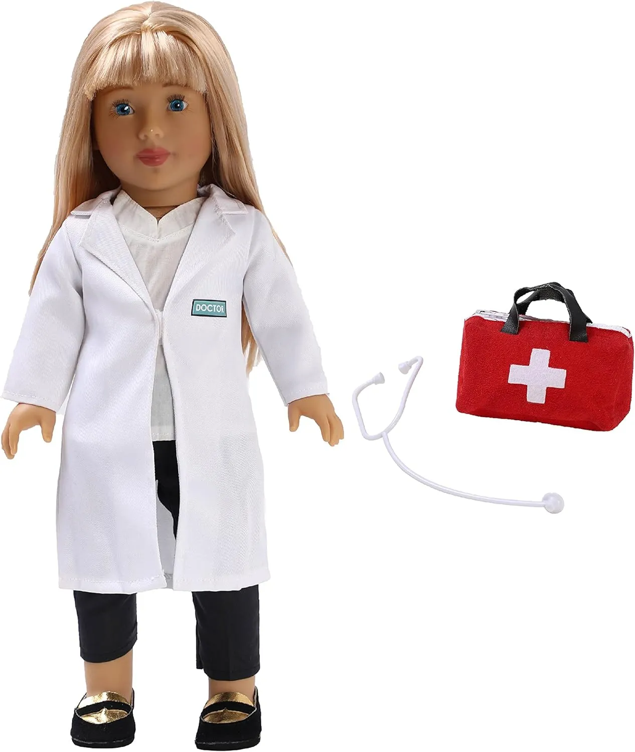 Doll, Fashion - Career Girls - Sally - Doctor in Sydney with Blonde Hair and Blue Eyes, Caucasian, Wearing Styling, Clothes, preach Shoes and Accessories for Gifts and Role Play 18 inch 