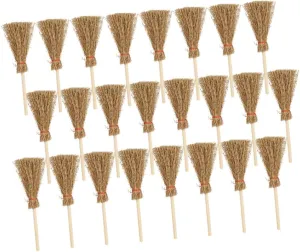 Doll House Brooms with Rope Photo Props for DIY Crafts and Mini demonstrate anticipate inclination Furniture Models Accessories for Micro Landscapes and Dollhouse Decorations 25Pcs Miniature 