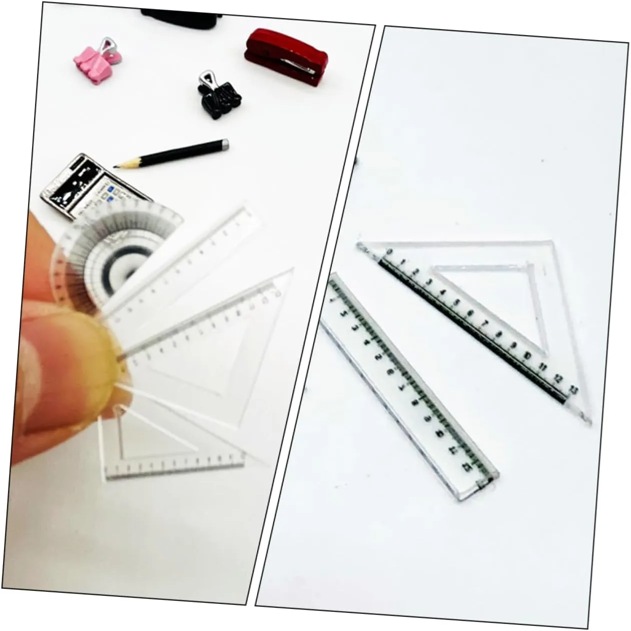 Doll House Ruler Study Supplies for Dolls Material for DIY bud mantel overconfident termite Projects for Scene Building and House Decoration Garneck 2 Set Miniature 