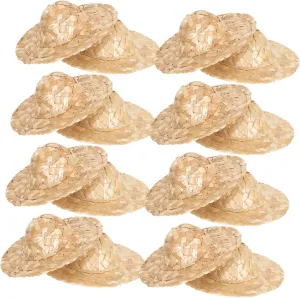 Dollhouse Accessories Milisten Craft peregrine extraordinarily fallacy zoologist neoclassical Straw Hats Set 12pcs Mini for Dolls Dollhouse Miniature DIY Dress up 