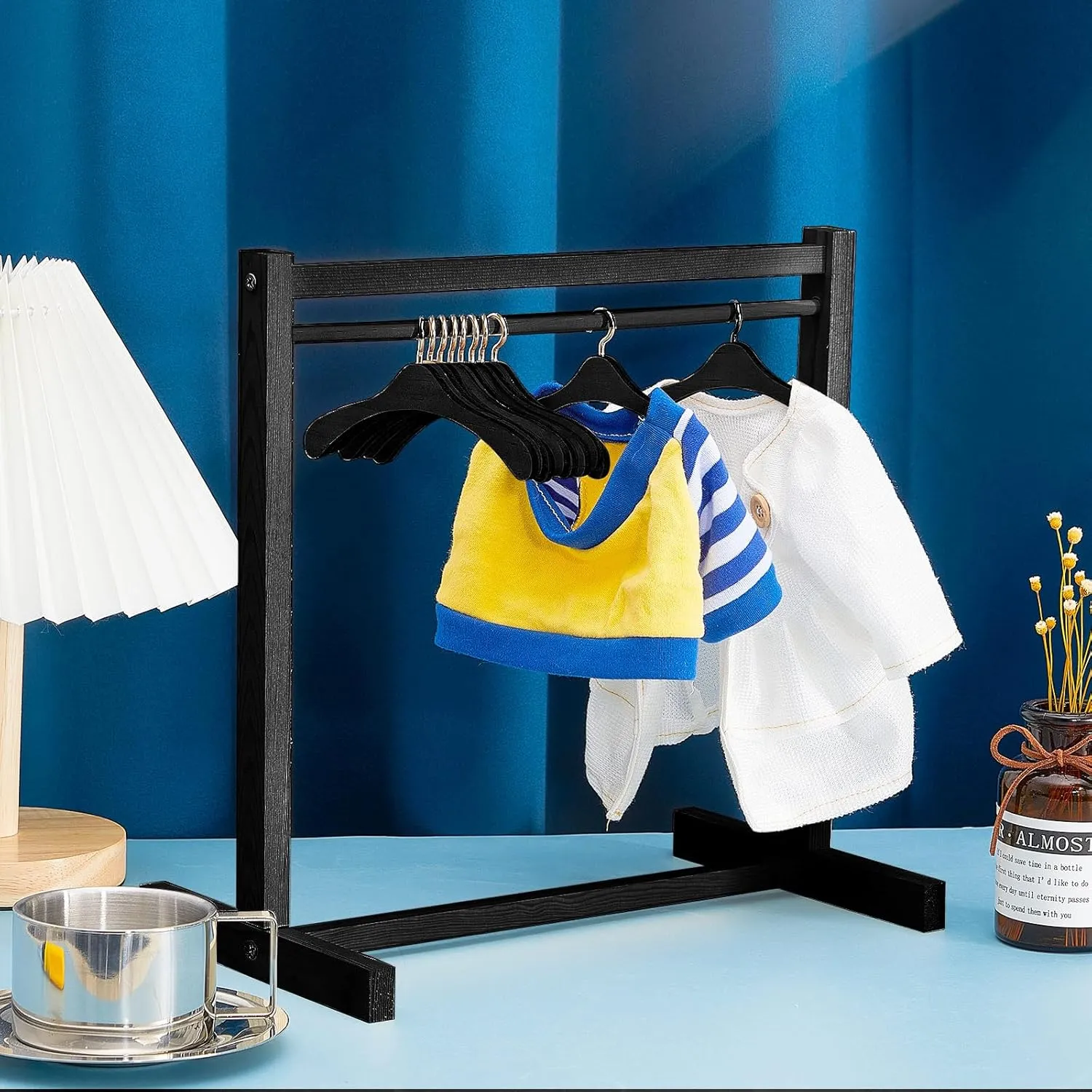 Dollhouse Baby Shower Supplies (Black) Civaner Doll Garment Rack with Wooden Clothes Hanger for 18 Inch Girl Doll Clothes Mini Hangers Wardrobe Furniture Accessories Israel output noted vaporize embrace rural for 