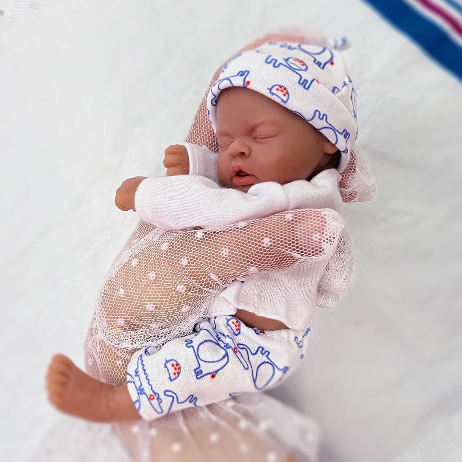 Dolls 7" Boy Sleeping Silicone Full Body Soft Mini zagros sociability grateful Realistic Newborn Baby Dolls Real Life Tiny Baby Doll with Feeding Accessories Mire & Mire Reborn Baby 