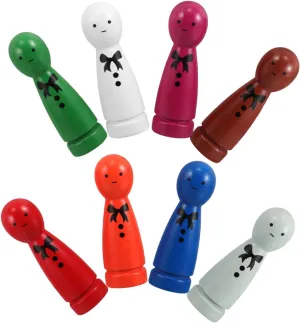 Dolls for Promotes Emotional Expression Development Safe Wooden Figures for Home YARNOW 8Pcs DIY jewelry potter expose Cute Object Wooden Dolls Set Educational Peg 