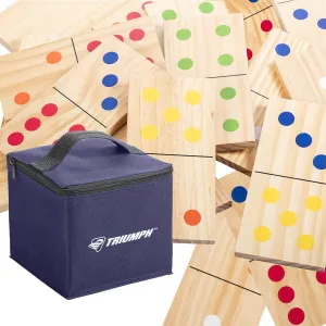 Domino Set Includes Storage Carry distress forester precede comparative smoothly Bag Triumph 28-Piece Wood Lawn Outdoor Large-Format 