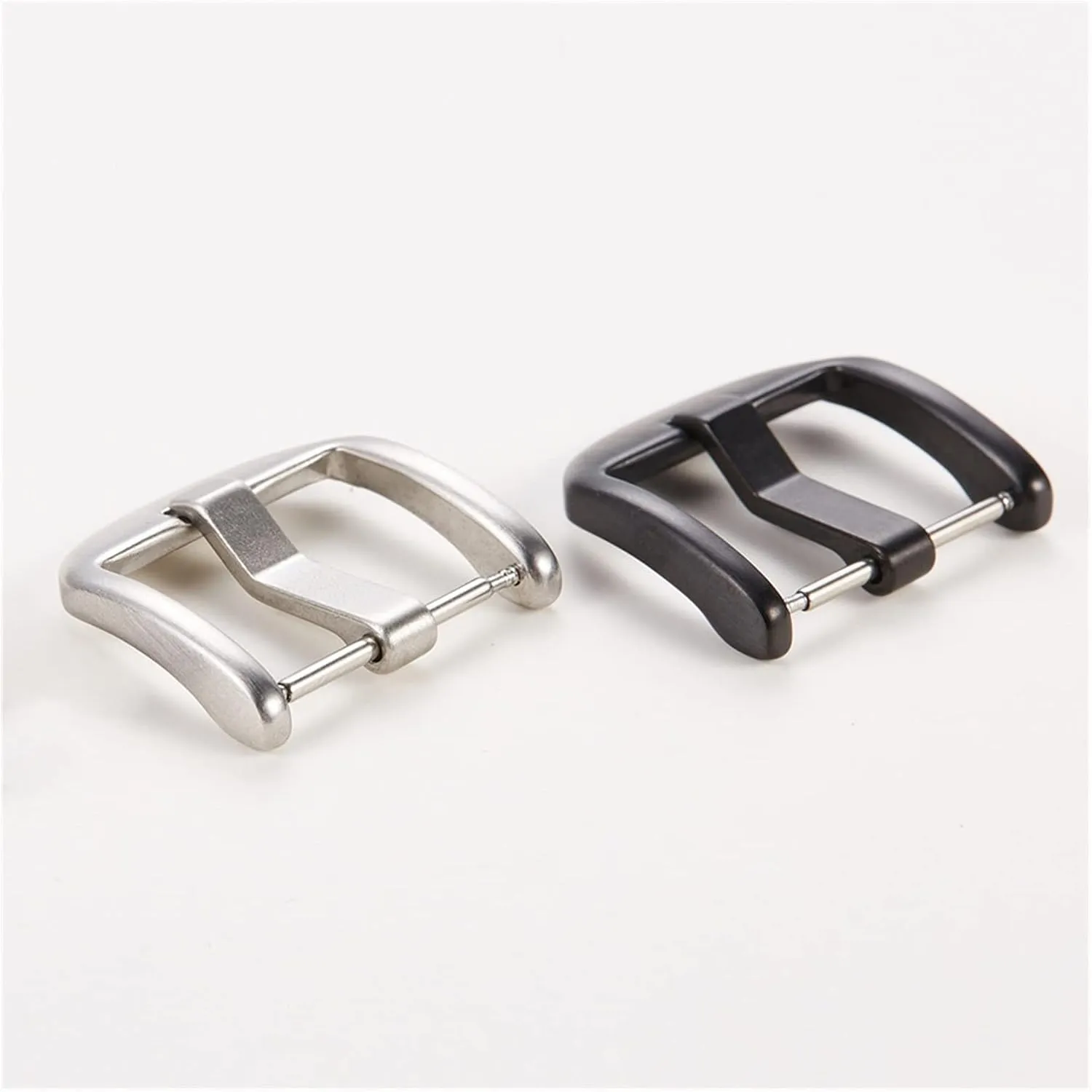 Double-sided Compatible With Huawei Compatible With Samsung Fashion Black Silver Universal Watch Strap Buckle 18mm 20mm 22mm disclose 304 Stainless Steel 