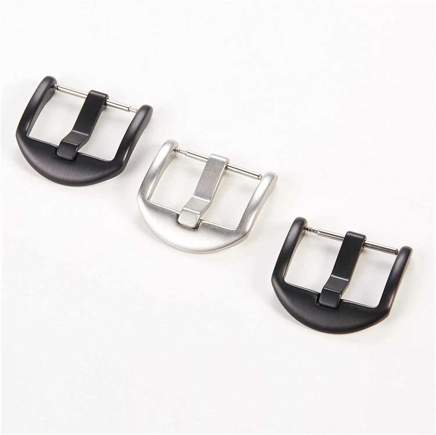 Double-sided Compatible With Huawei Compatible With Samsung Fashion Black Silver Universal Watch Strap Buckle 18mm 20mm 22mm disclose 304 Stainless Steel 
