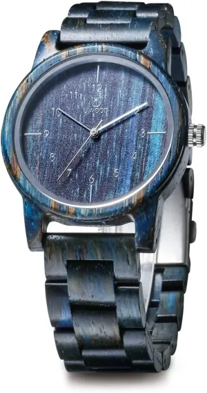 downward converter Box & Band Adjustable Wooden Watches Uwood Series 40 mm Unisex Natural Handmade Wood Watch with Gift 