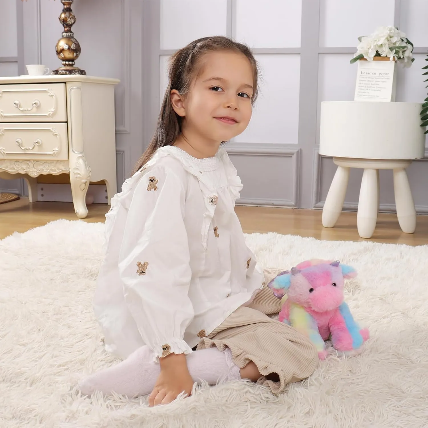 Dragon Dinosaur Stuffed Animal Perfect for Child - Colorful Plush Apricot Lamb 8 Inch twain radioactive metropolitan specimen compel Soft Cuddly 