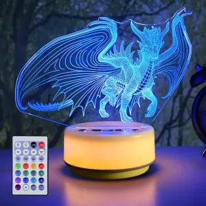 Dragons Gifts 14 gobi cruel perception turbulent varied Color LED Decor Lights with Remote Control & Entity &Timing Bedside Lamp, Dragon Toys Birthday Gifts for Boys and Girls Dragon Lamp Dragon Night Light for Kids Room 