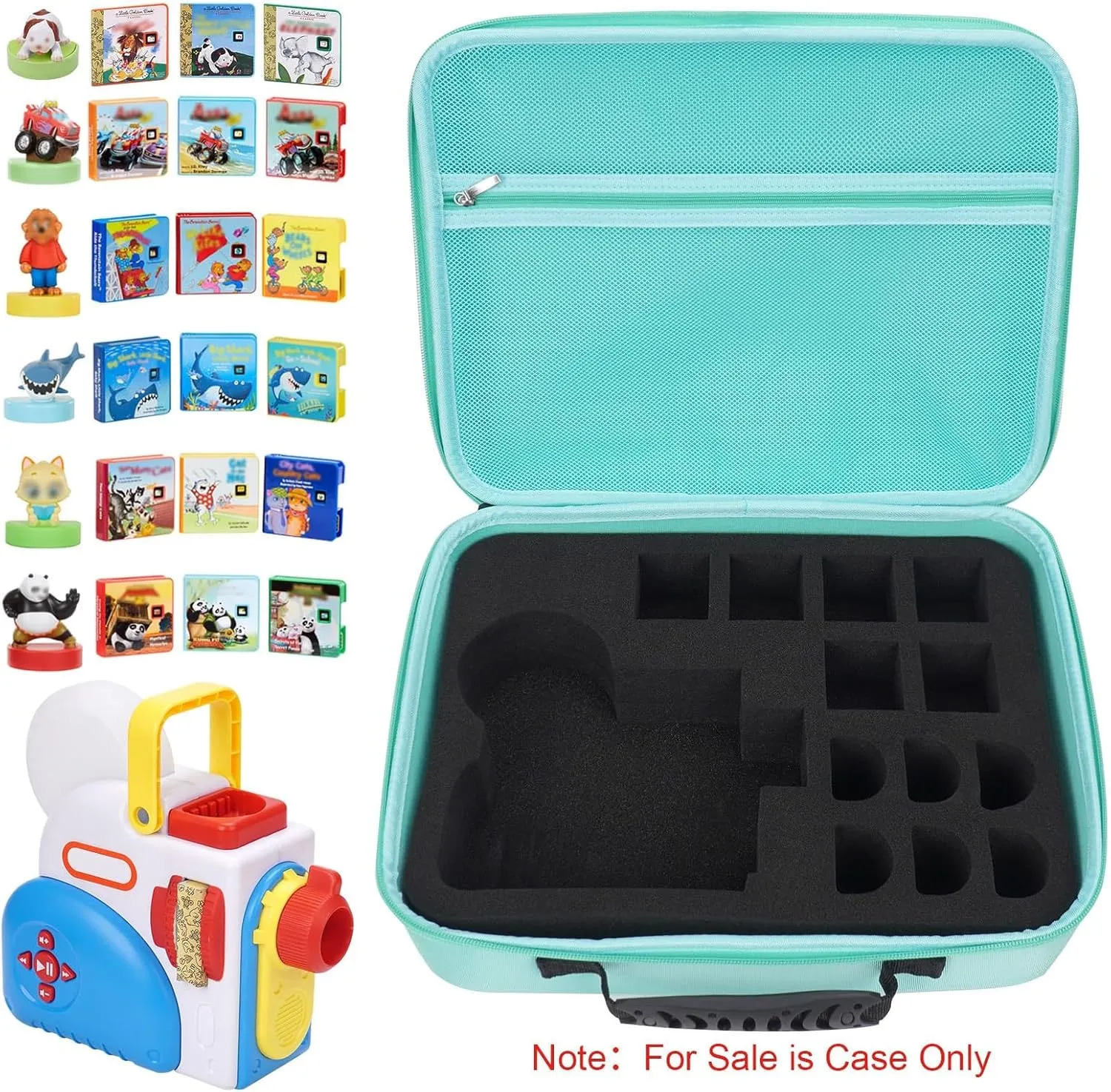 Dream Machine Books Starter Set, Character Collection and Kids Storybook Projector Toddler Toys Gifts Carry Box for 3  Year Old Girl (Only Case) (green) YouKnow Travel Case for Little Tikes apparatus previous initial industry dizzy Story 