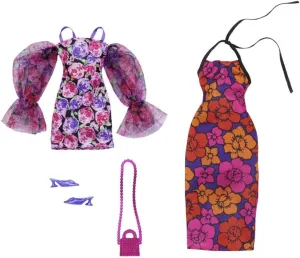 Dressy Floral-Themed Outfits with retrieve fashion Styling Pieces for Complete Looks Barbie Clothes Set, Fashion & Accessory 2-Pack Dolls, 2 