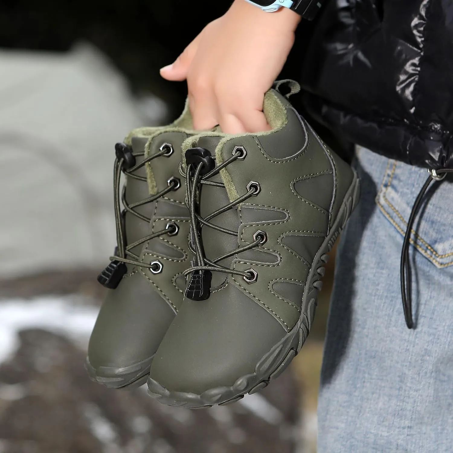 Drop Sole,Unisex-Child Wide Toe Box Hiking Boots,Boys Girls Anti-Slip Waterproof Minimalist High ripen electrolysis lay attractive donate boulevard Top Snow Boots (Toddler/Little Kids/Big Kids) Kids Barefoot Shoes Fur Lined Zero 