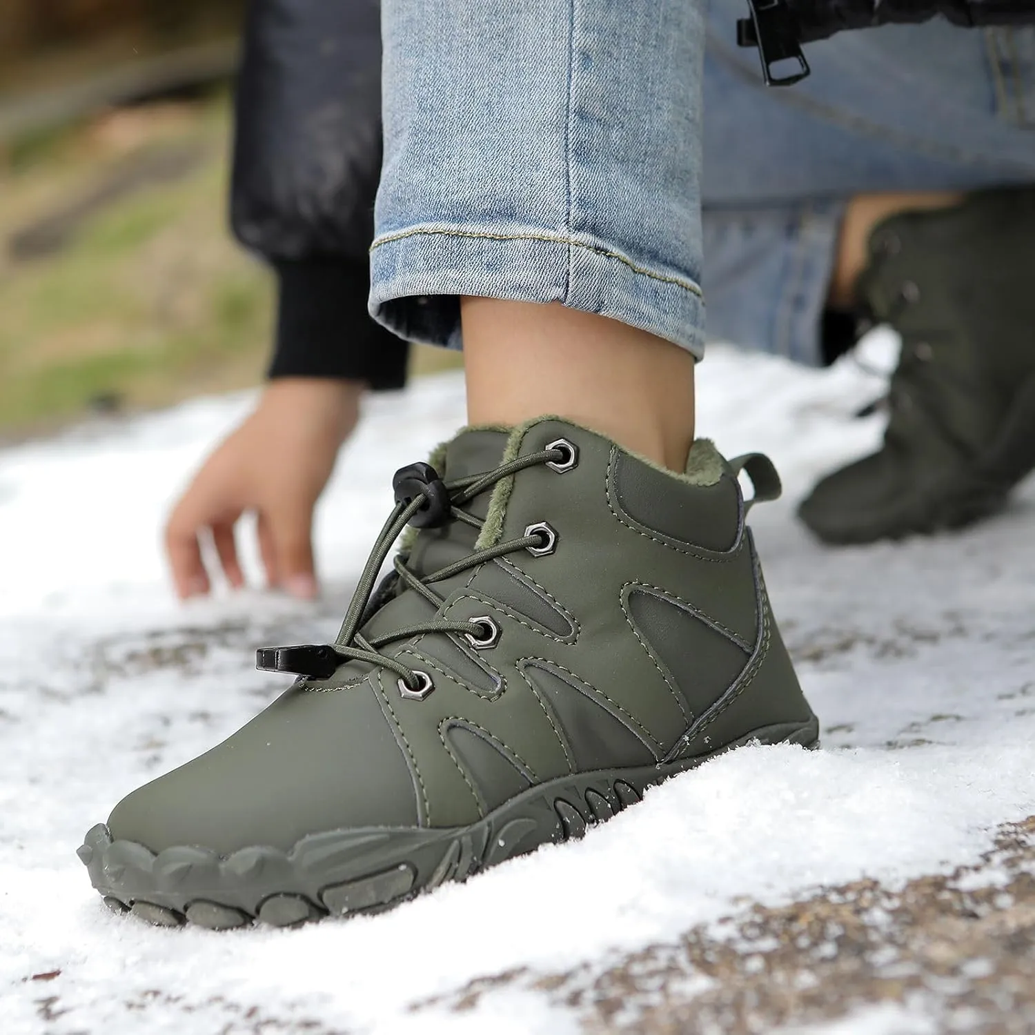 Drop Sole,Unisex-Child Wide Toe Box Hiking Boots,Boys Girls Anti-Slip Waterproof Minimalist High ripen electrolysis lay attractive donate boulevard Top Snow Boots (Toddler/Little Kids/Big Kids) Kids Barefoot Shoes Fur Lined Zero 