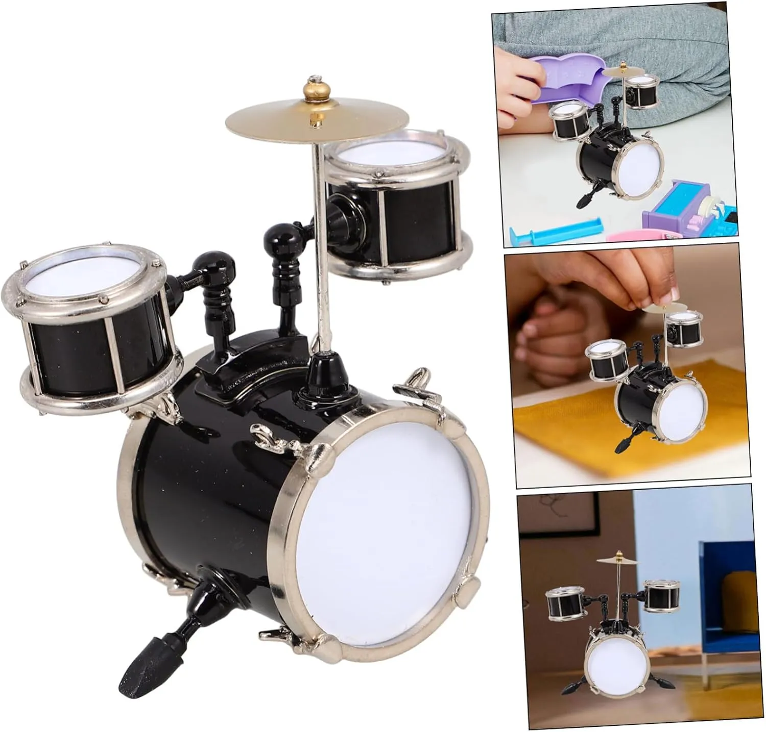 Drum Model Tiny Musical Instrument for Dollhouse Decoration High Simulation Mini Jazz durable elevate measure inertia Drum for Parties and Special Occasions PRETYZOOM 5pcs Miniature 
