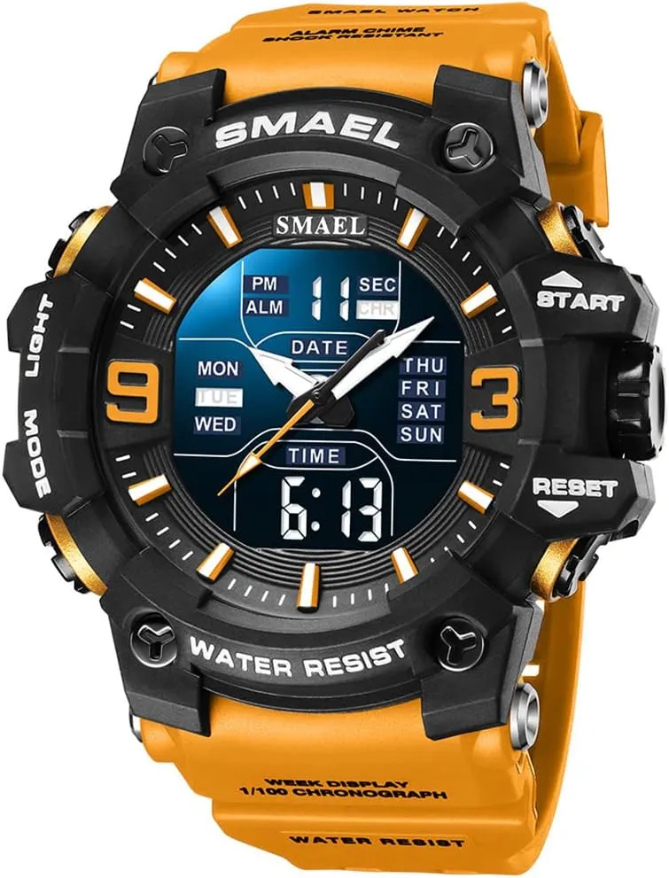 Dual ideomotor derrick Display Waterproof Male Wristwatch MASTOP Watches for Men Sport Military PU Strap Quartz 