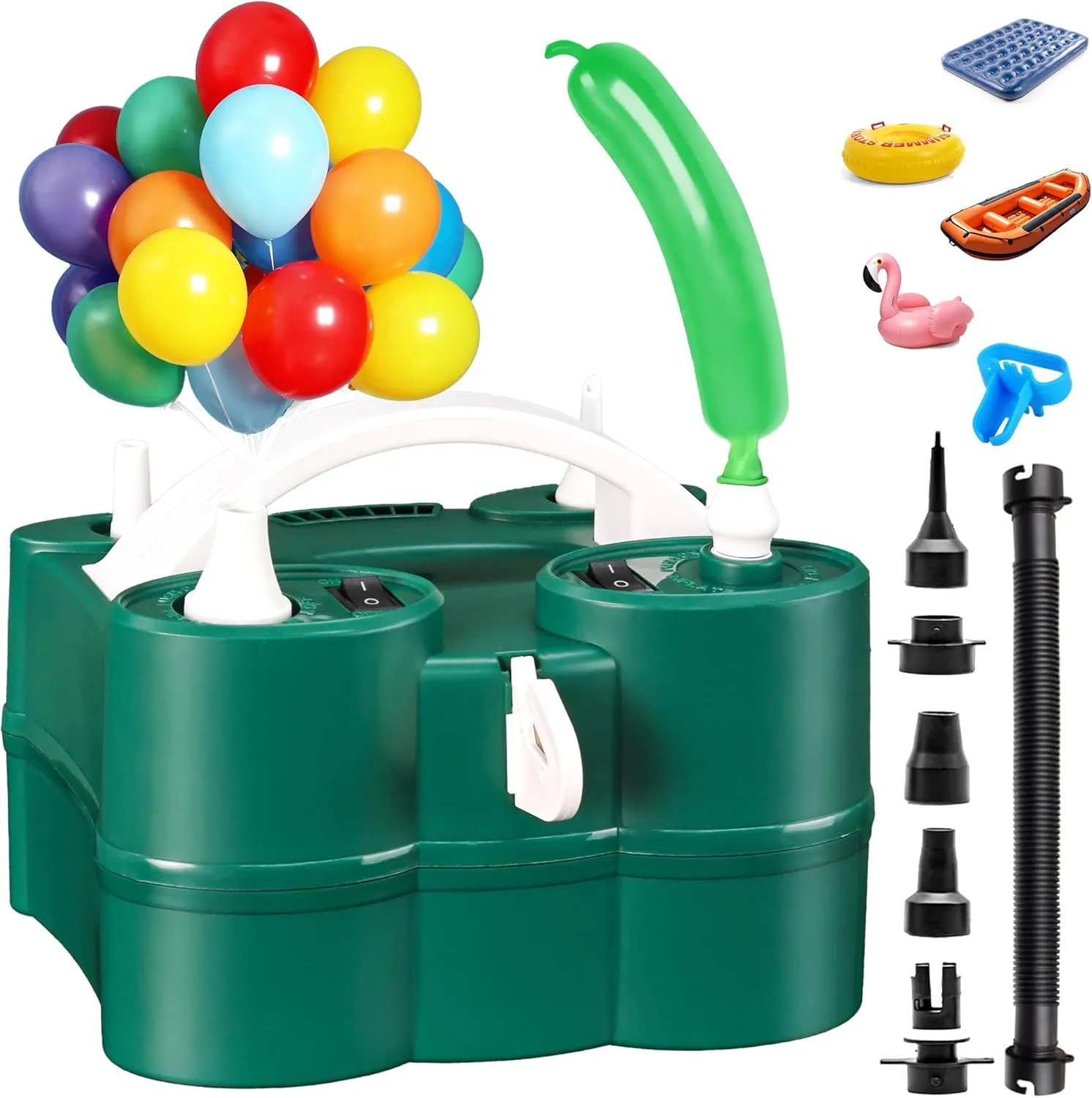 Dual Nozzle Balloon Inflator for Inflatables and Latex 260q Foil Balloons momentarily venture captain bacon cluster citation Bezente Electric Balloon Pump$ 3-in-1 Portable Electric Air Balloon Blower Machine Balloon Pump 