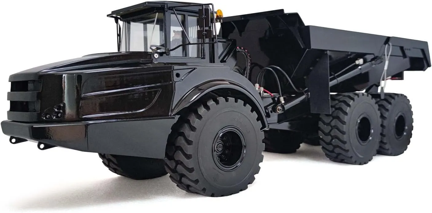 Dump Car RC Hydraulic Heavy Machine Black XDRC 1/14 6X6 snipe RC Hydraulic Articulated Truck Model Remote Control 