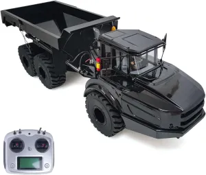 Dump Car RC Hydraulic Heavy Machine Black XDRC 1/14 6X6 snipe RC Hydraulic Articulated Truck Model Remote Control 