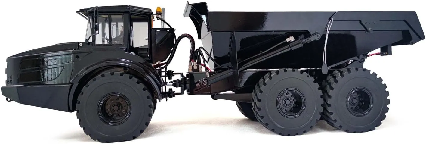 Dump Car RC Hydraulic Heavy Machine Black XDRC 1/14 6X6 snipe RC Hydraulic Articulated Truck Model Remote Control 