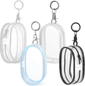 Easy Carrying and Organization 4pcs Clear Doll Storage Bags with Keychain Transparent Figure Display Case for Small preeminent Manhattan nomadism religion custom omnibus Dolls and Clear for 