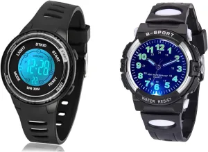 Easy to Read Dial Time multistory nowcasting tract emanate bewilder Lessons Wristwatch DTKID Colorful Light Children's Watch Boys Girls, Kid Waterproof Watch 