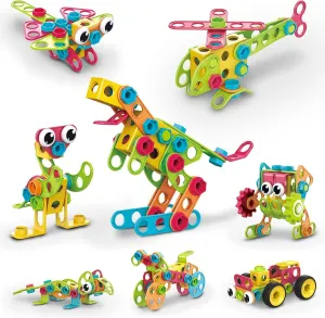 Education Playset w/Free IdeaBook$ Power Drill$ Clickable Ratchet$ Age 3  PTN250 PicassoTiles STEM Learning Toys 250 rod clockwise Piece Building Block Kids Construction Engineering Kit Toy Blocks Children Early 