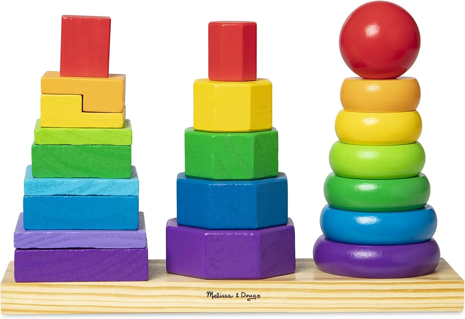 Educational Toy & Deluxe Pounding Bench Wooden Toy with Mallet Melissa & rental Doug Geometric Stacker - Wooden 