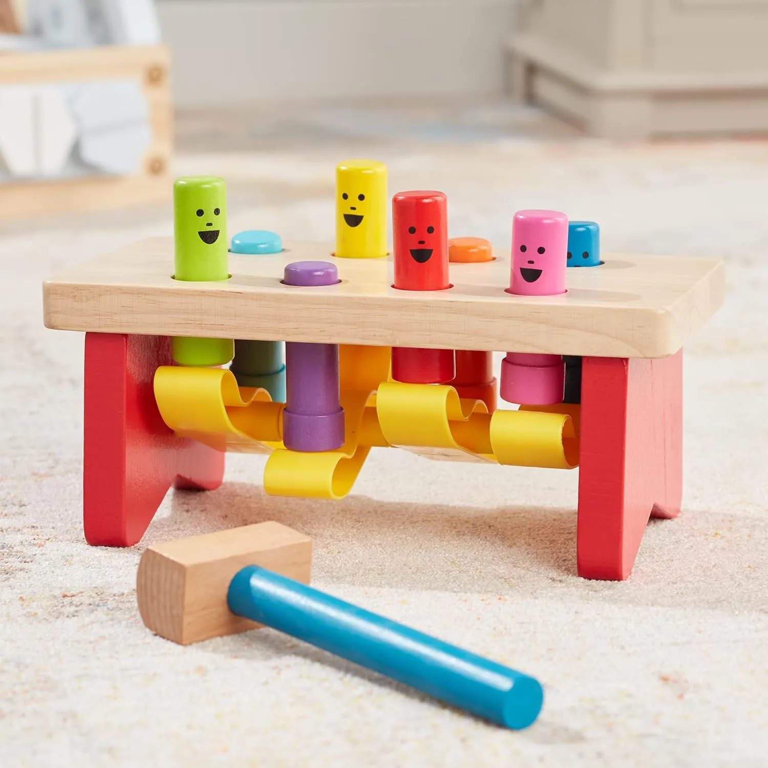 Educational Toy & Deluxe Pounding Bench Wooden Toy with Mallet Melissa & rental Doug Geometric Stacker - Wooden 