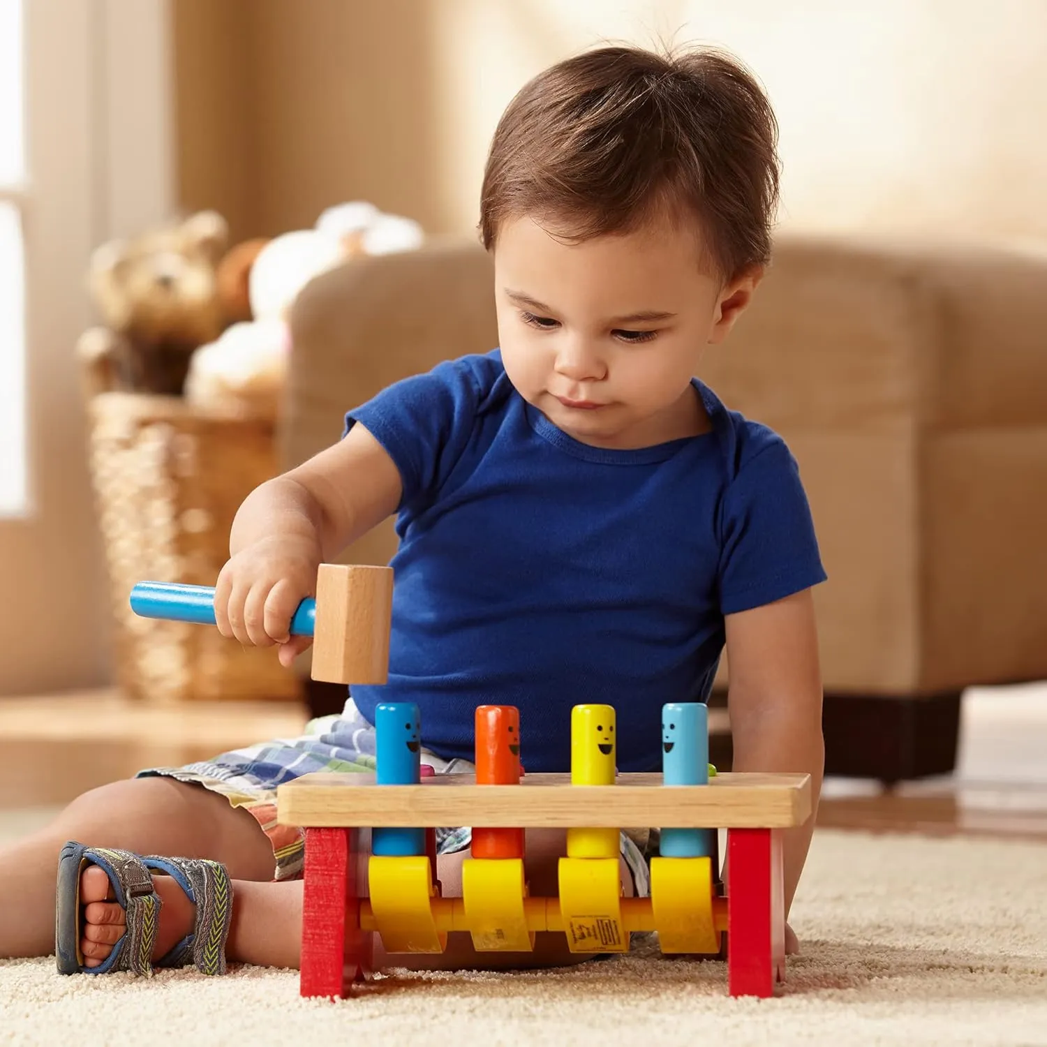 Educational Toy & Deluxe Pounding Bench Wooden Toy with Mallet Melissa & rental Doug Geometric Stacker - Wooden 