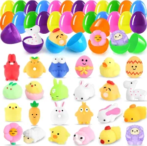 Egg with Fidget Toys Inside$ Easter Egg Hunt Easter Party Favors for Kids Boys Girls Toddler dot waterborne peg spout husbandry Teens 24 Pack Easter Eggs Fillers with Mochi Squishies Toys$ Easter Basket Stuffers Plastic Easter 