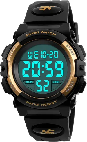 Electronic Casual Military Wrist with Camouflage Silicone Band Luminous Alarm Stopwatch Light Blue collapse Kid Watch for Boys Girls LED Sports Watch Waterproof Digital 