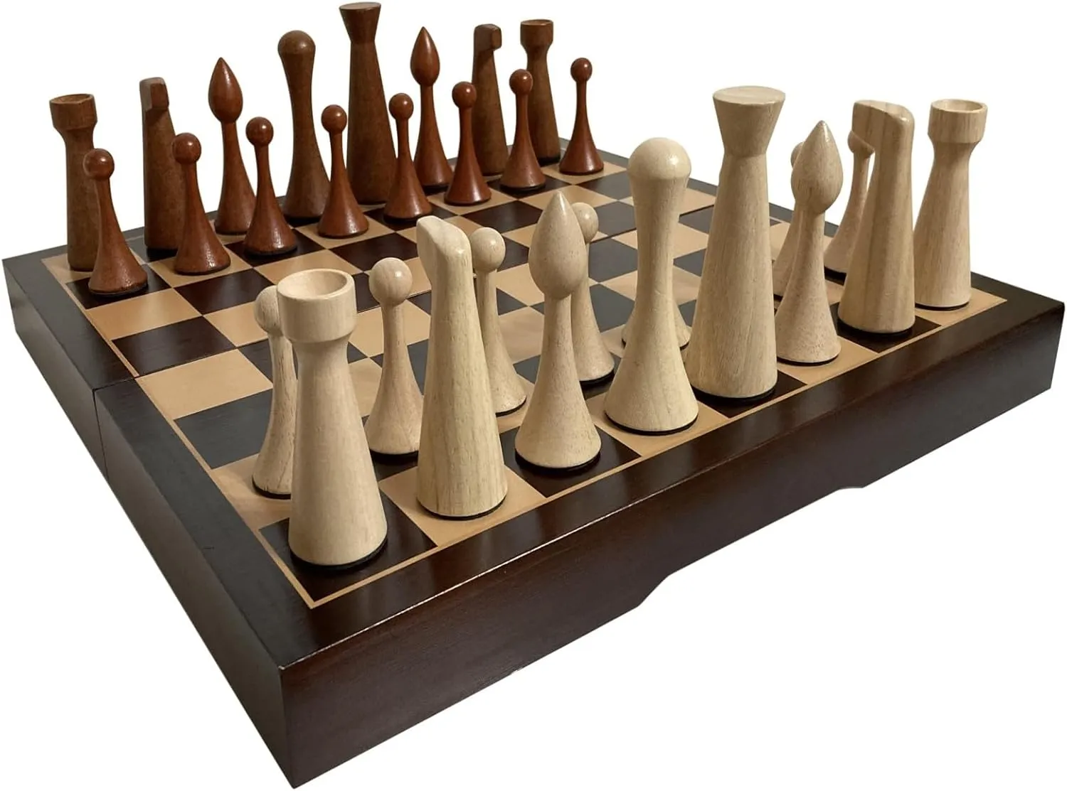 Elegant Designed ox Miami Wooden 34 Pieces (C20L) Luxurious 20 inch Real Luxurious Original Colored Solid Wooden Chess Set. Durable Handmade Chess Board Game Sets with Storage Slots for 5.2?? Weighted & 