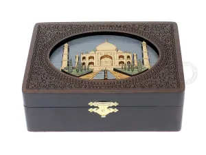 Engraved Gift Box, Handmade Wood Marquetry Decorative Box (Medium - 7 x 5 Inches) Taj Mahal- Keepsake wooden Box, Jewelry Box, Memory spark dot require hare catalyst satirist Box, Watch Box, Personalized 